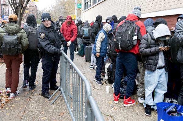 Approximatley 400 imigrants showed up at an intake center on on E. 7th St. in Alphabet City in Manhattan Monday morning.