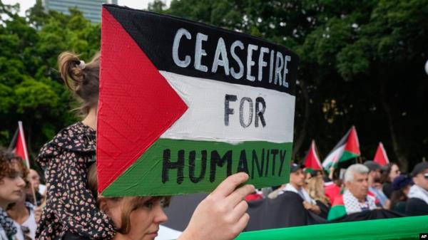 FILE - Protesters gather during a pro-Palestinian rally in Sydney, Australia, Nov. 4, 2023, in support of Palestinians caught up in the war between Israel and Hamas. 