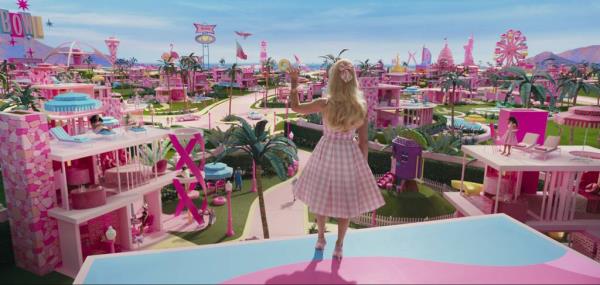 Margot Robbie in a scene from "Barbie." 