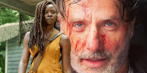 Custom image of Danai Gurira as Micho<em></em>nne and Andrew Lincoln as Rick Grimes in The Walking Dead. 
