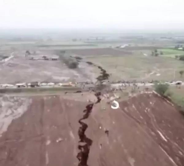The crack is certainly evident. Credit: BBC