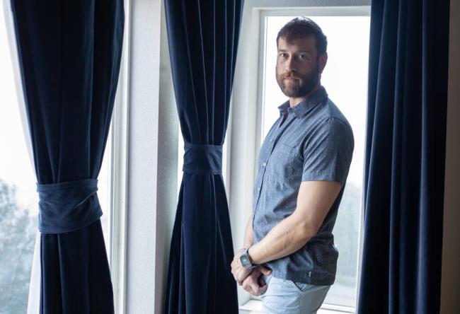 Isaac Featherston of San Francisco says he was assaulted in a Guerneville hotel during an April vacation. Featherston reported the assault to law enforcement but says because the suspect was reported to be straight and Featherston gay, he feels his case was not taken seriously and he was treated with bias. Photo taken Wednesday, July 19, 2023. (Chad Surmick / The Press Democrat)