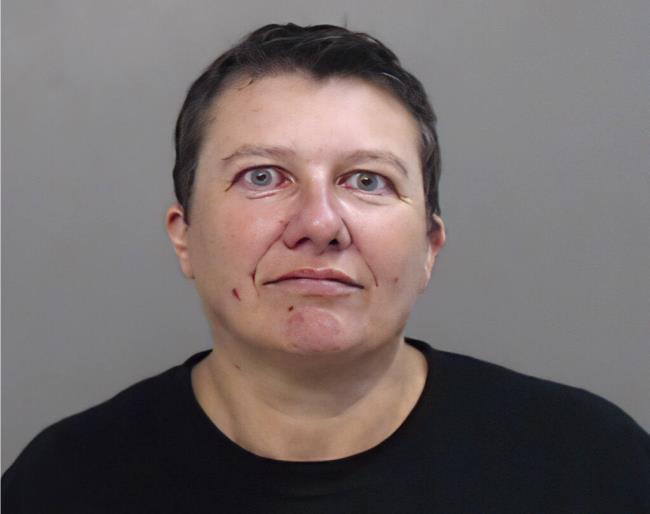 FILE - In this file photo provided by the Hidalgo County (Texas) Sheriff's Office, showing Pascale Ferrier. Ferrier, 56, was sentenced to nearly 22 years in prison in Washington Thursday in the mailing of a threatening letter co<em></em>ntaining the poison ricin to then-President Do<em></em>nald Trump at the White House. (Hidalgo County (Texas) Sheriff's Office, via AP File)