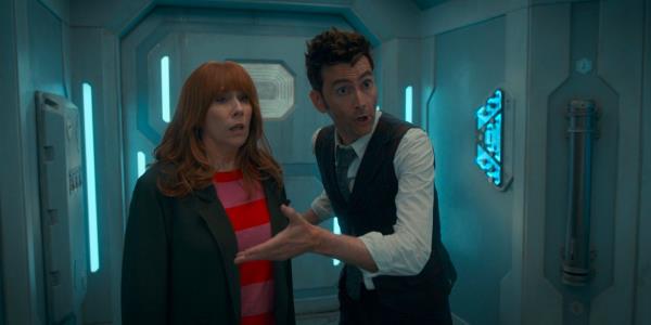 Do<em></em>nna and the Doctor Talking to the Creatures in Doctor Who's 60th-Anniversary Special 