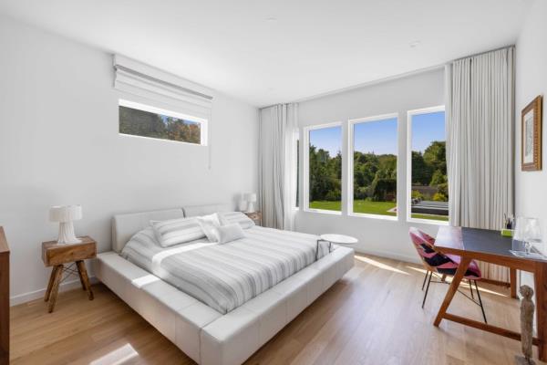 Interior of a bedroom at the home. 