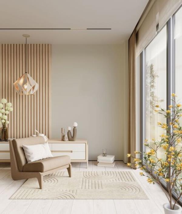  Colour drenching over walls, skirtings and ceiling gives a seamless finish, and helps to open up the space when using neutral colours.
