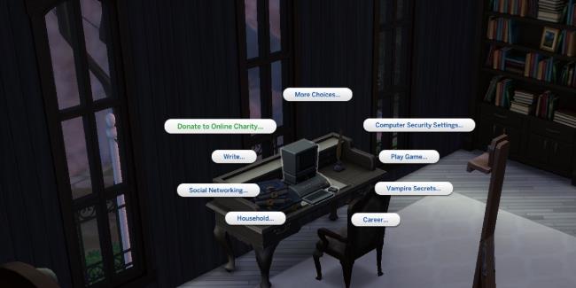 sims 4 do<em></em>nate to o<em></em>nline charity option highlighted at comptuer