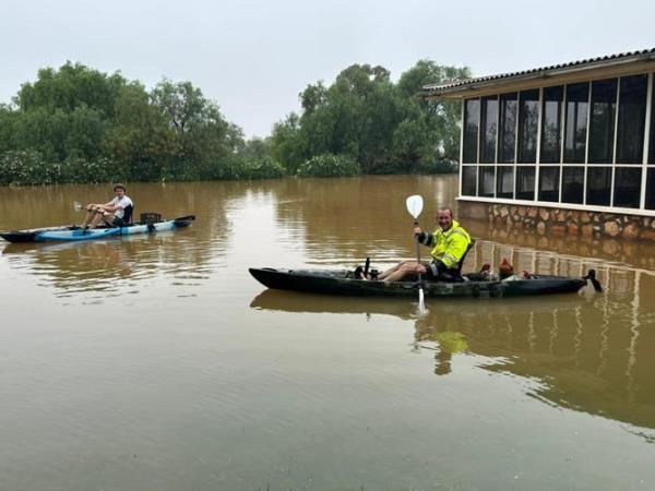 A photo of the flooding in Rawlinna overnight