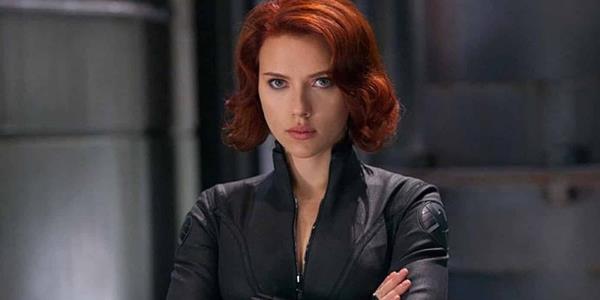 Scarlett Johansson's Black Widow crosses her arms in The Avengers.