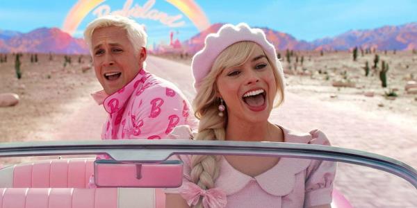 Barbie sings in the car, while Ken screams in the back seat in the Barbie movie. 
