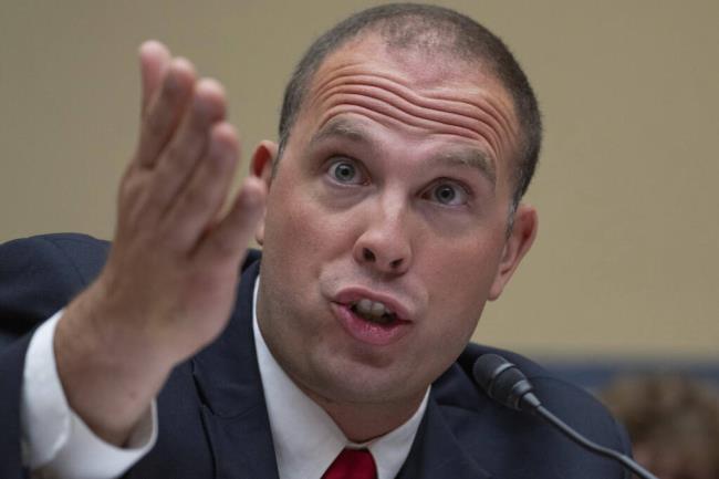 U.S. Air Force (Ret.) Maj. David Grusch, testifies before a House Oversight and Accountability subcommittee hearing on UFOs, Wednesday, July 26, 2023, on Capitol Hill in  Washington. (AP Photo/Nathan Howard)